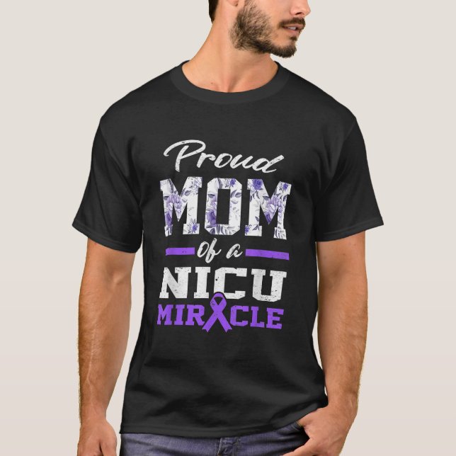 Camiseta Pré-maturidade Sensibilização Orgulhosa Mãe Nicu W (Frente)