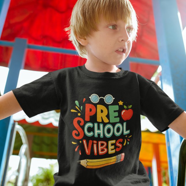 Camiseta Pre-School Vibes – Fun & Cute Back-to-School (Criador carregado)