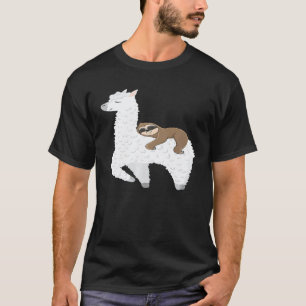 Camiseta Precioso Bicho-Preguiça Montando Lhama Alpaca Mel