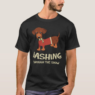 Camiseta Precipitação com o Natal do cão do Dachshund da