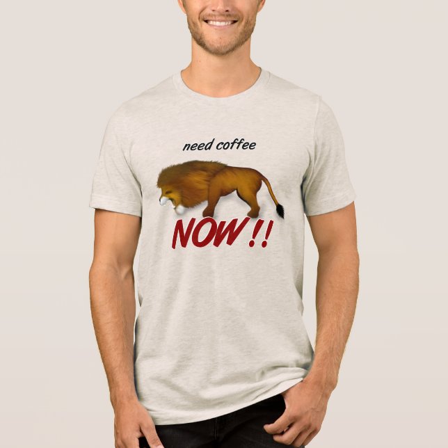 Camiseta Precisa De Café Agora! Leão (Frente)