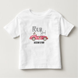 Camiseta Precisa de quatro carros de corrida vermelha de ve