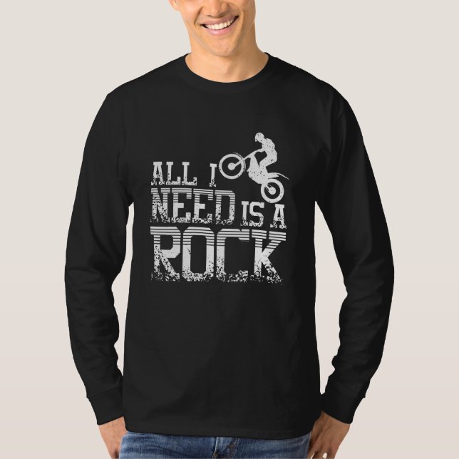 Camiseta Precisa de uma bicicleta de ensaio Rock Moto (Frente)