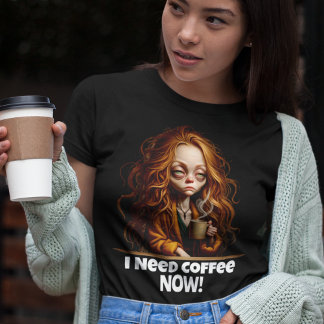 Camiseta Preciso De Café, Agora!