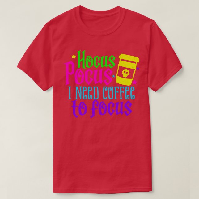 Camiseta Preciso de café para me concentrar (Frente do Design)