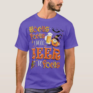 Camiseta Preciso de cerveja para focar Dia de as Bruxas eng
