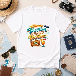 Camiseta Preciso de Férias da Minha Viagem Humor de Viagem