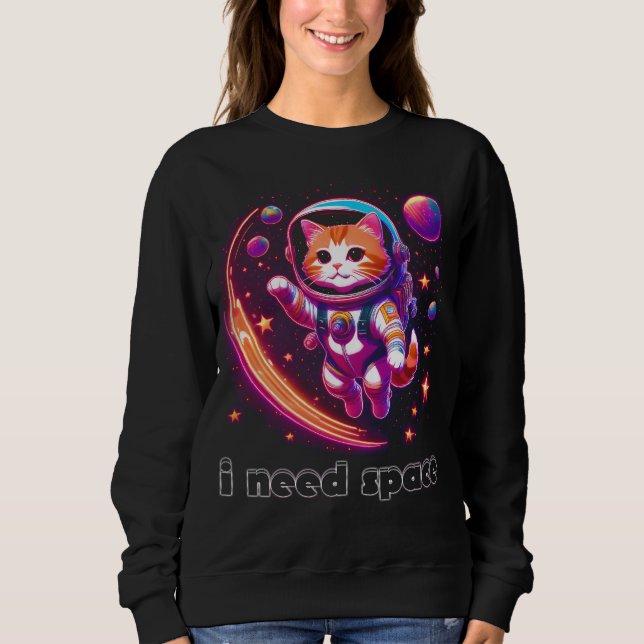 Camiseta Preciso De Gato Espacial (Frente)