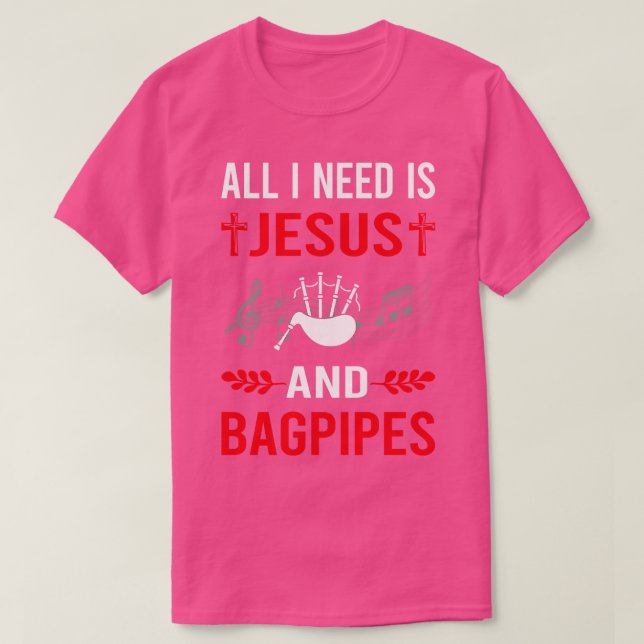 Camiseta Preciso De Jesus E Bagpipe Bagpiper (Frente do Design)