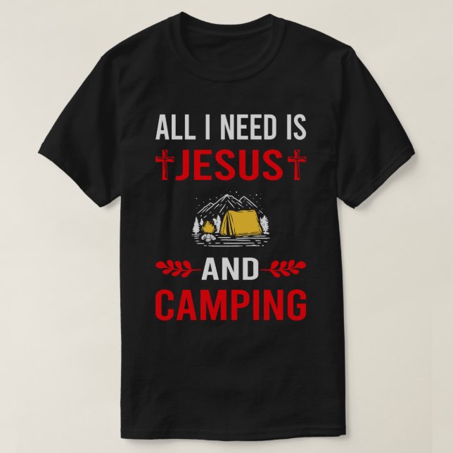 Camiseta Preciso De Jesus E Campo De Acampamento (Frente do Design)
