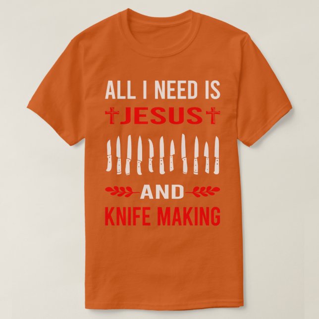 Camiseta Preciso De Jesus E Fazer Knifemaking Kn (Frente do Design)