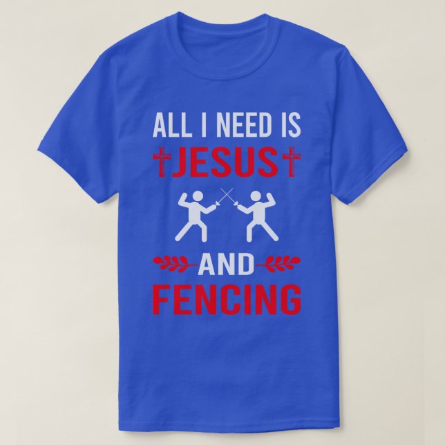 Camiseta Preciso De Jesus E Fencer De Esgrima (Frente do Design)