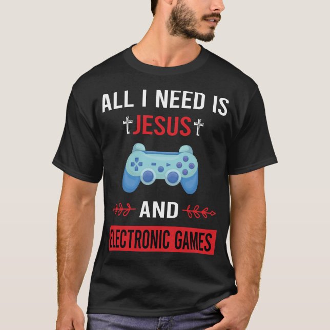 Camiseta Preciso de Jogos Eletrônicos de Jesus (Frente)