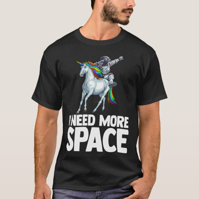Camiseta Preciso De Mais Astronauta Espacial Unicórnio Sc (Frente)