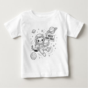 Camiseta Preciso de Mais Espaço Gato Astronauta Engraçado