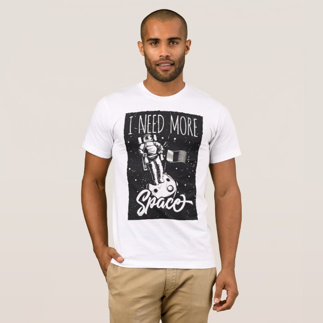 Camiseta Preciso De Mais Espaço - Tee Retro Astronauta (Frente Completa)