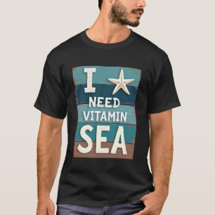 Camiseta Preciso de Mar de Vitamina Praia Divertida Férias 