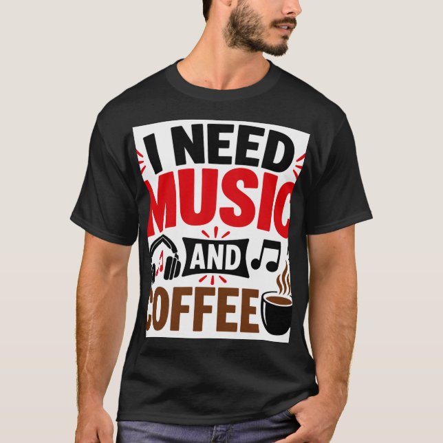 Camiseta Preciso de Música & Café (Frente)