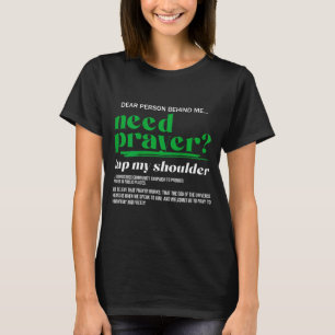 Camiseta Preciso de Oração Toque Meu Ombro Cristãos Homens