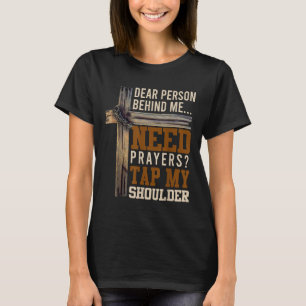 Camiseta Preciso de Oração Toque no Meu Ombro Homens Mulher