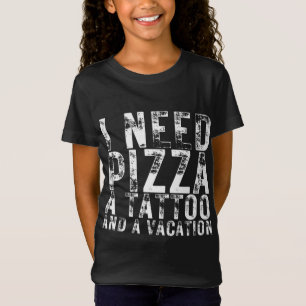 Camiseta Preciso de pizza para tatuagem e uma cerveja de pi