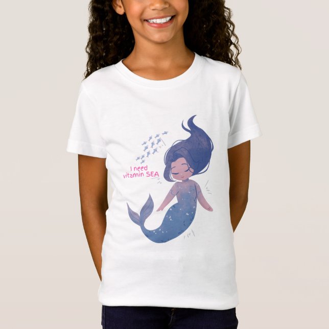 Camiseta Preciso De Sereia Do Mar De Vitamina (Frente)