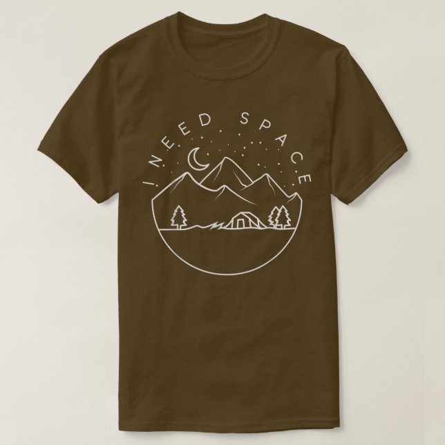 Camiseta Preciso de um Acampador de Acampamento SpaceCute (Frente do Design)