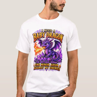 Camiseta Preciso de um Bebê Dragão Engraçado Fantasia Dragã