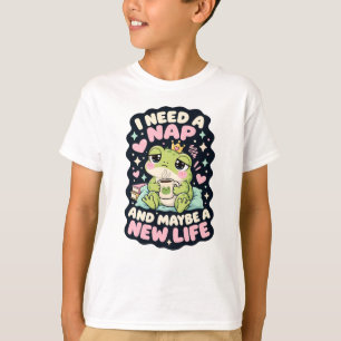 Camiseta Preciso de um cochilo e talvez de um humor de sapo