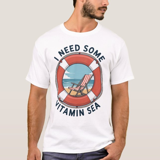 Camiseta Preciso de um Pouco de Vitamina do Mar (Frente)