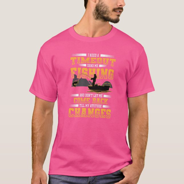Camiseta Preciso De Um Tempo De Espera Enviando-Me Pescador (Frente)