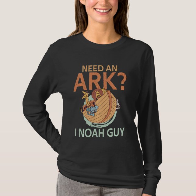 Camiseta Preciso De Uma Arca, Eu Noah Cara Humor Engraçado. (Frente)