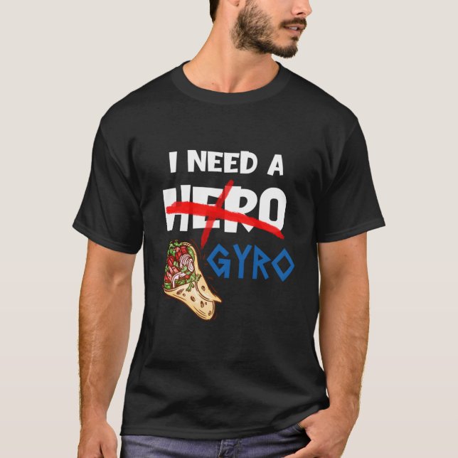 Camiseta Preciso De Uma Comida De Bandeira Grega Gyro Tzats (Frente)