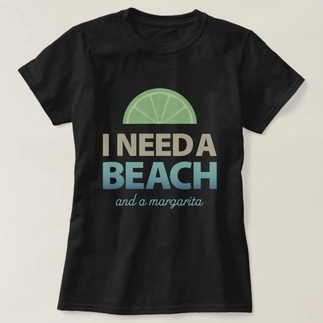 Camiseta Preciso de uma praia e uma margarita (Frente do Design)