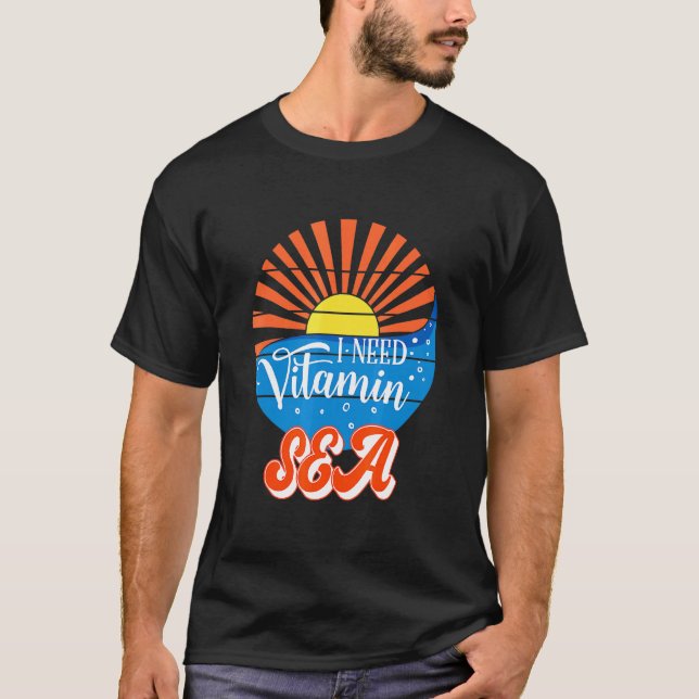 Camiseta Preciso De Vias De Verão No Mar De Vitamina Praia (Frente)