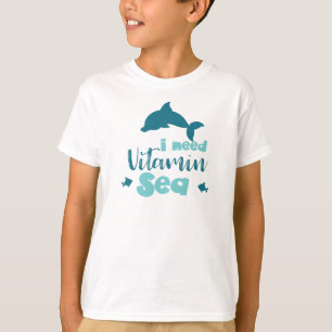 Camiseta Preciso De Vitamina, Golfinho, Peixes, Mar, Férias