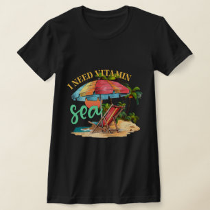 Camiseta Preciso de vitamina no mar