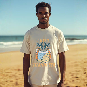 Camiseta Preciso do Mar como uma Vitamin Citação de Aman