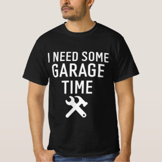 Camiseta Preciso do meu tempo na garagem humor engraçado de