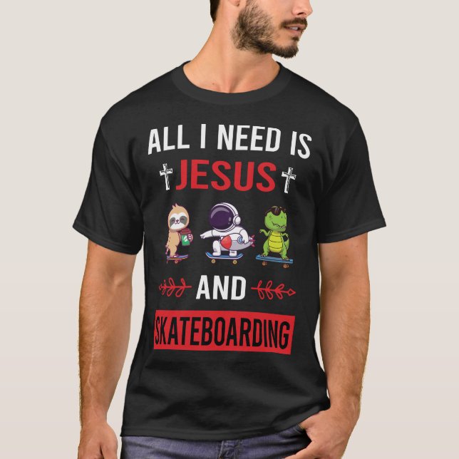 Camiseta Preciso do skate de Jesus (Frente)