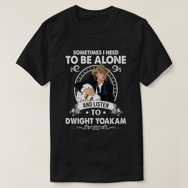 Camiseta Preciso ficar sozinho e ouvir música de Dwight Yoa (Frente do Design)
