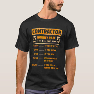 Camiseta Preço Horário da Taxa do Contratador Ch Mão de obr