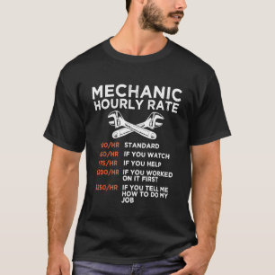 Camiseta Preços de Reparo por Hora de Mecânico Reparador