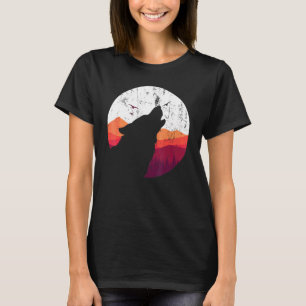 Camiseta Predator Animal Howling Wolf Full Moon Wolf