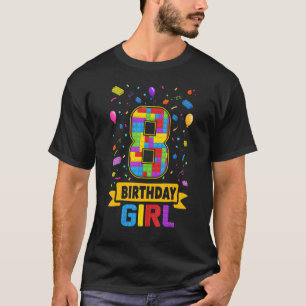Camiseta Prédios com 8 anos, Blocos 8, Aniversário Rapariga