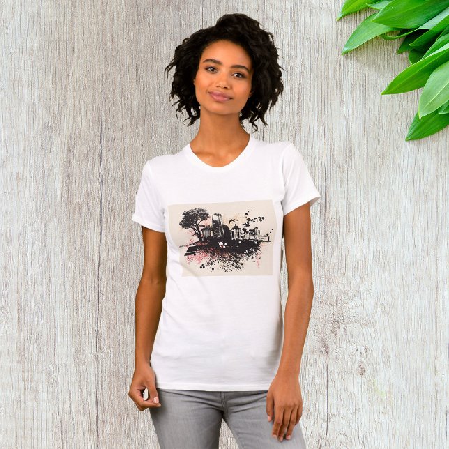 Camiseta Prédios da Cidade Desenhando Mulheres (Criador carregado)