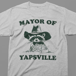 Camiseta Prefeito De Yapsville Raccoon Meme