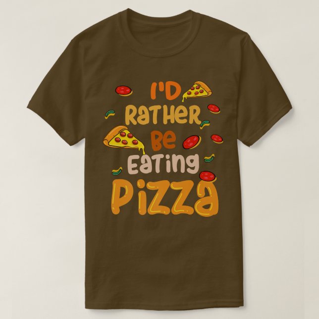 Camiseta Preferencialmente comendo pizza Irônica Chef de pi (Frente do Design)
