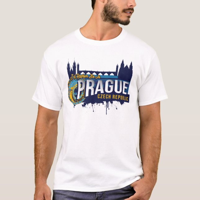 Camiseta Preferencialmente Estaria Em Praga República Tchec (Frente)
