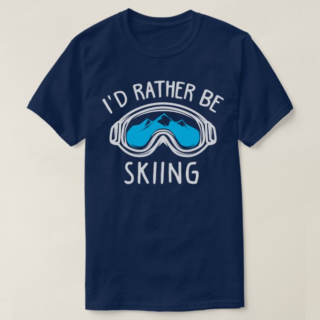 Camiseta Preferencialmente Id a esquiar (Frente do Design)
